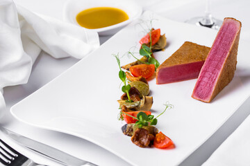 Pieces of fried tuna