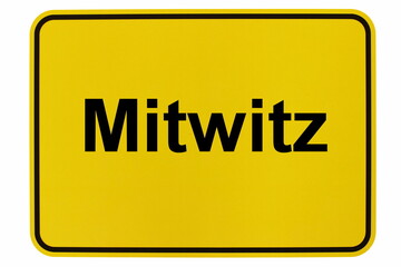 Illustration eines Ortsschildes von Mitwitz in Bayern