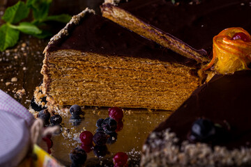 A piece of honey cake