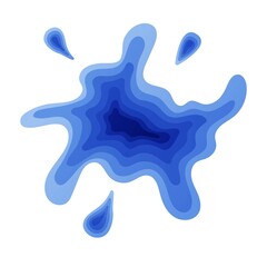 Splash from paper, paper cut style, vector illustration on a white background