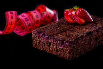 Chocolate cake with strawberrie