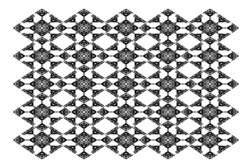 Vector Seamless, Abstract Monochrome Geometric Pattern, Black and White Oriental Mosaic Ornament, Background.