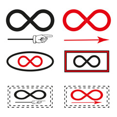 infinity icons in modern style. Vector illustration. Stock image.