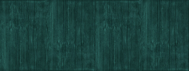 Teal color wood grain old shabby surface texture. Rough dark turquoise painted wide wooden...