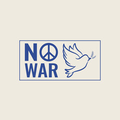 No war. Support Ukraine. Icon, logo. Dove of peace. A symbol of peace.