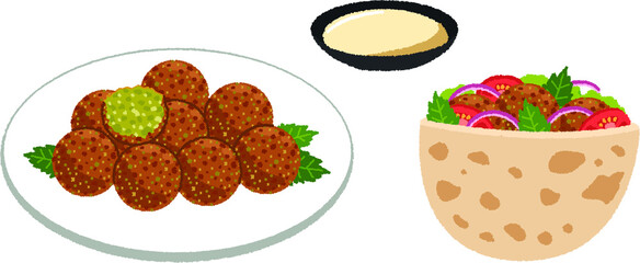 ファラフェルのイラスト
