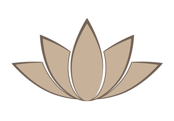 lotus flower symbol isolated on white background, vector illustration
