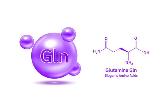 Important amino acid glutamine and structural chemical formula and line model of molecule. Arginine blue on a white background. 3D Vector Illustration. Medical and scientific concepts.