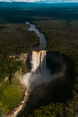 kaieteur falls in guyana amazon jungle in south america - obrazy, fototapety, plakaty