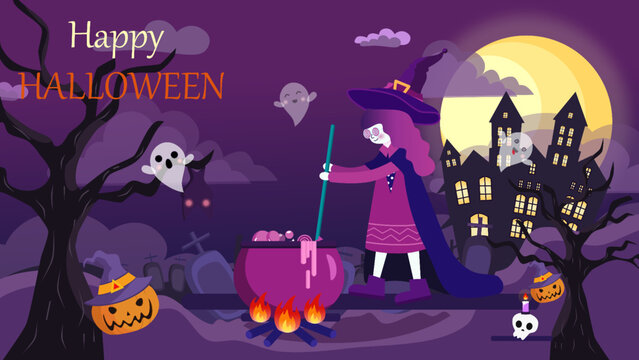 happy halloween, ghost, pumpkin, witch, castle, scary, animation, motion picture