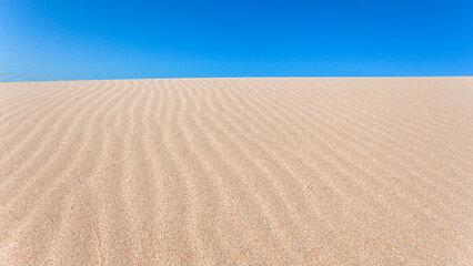 Sand Dune Wind Grooved Patterns Horizon Blue Sky
