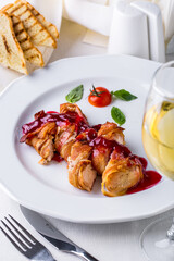 Fried chicken fillet pieces