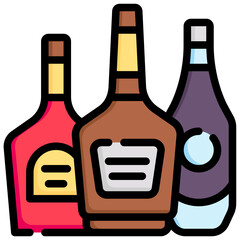 LIQUOR filled outline icon,linear,outline,graphic,illustration