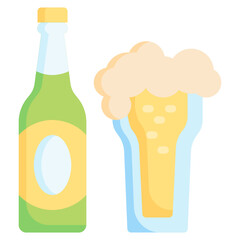 BEER flat icon,linear,outline,graphic,illustration