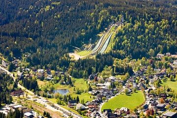 Skisprungschanze Hinterzarten aus dem Flugzeug fotografiert © Jane Be. The Picture