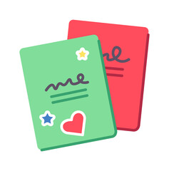 Kids diary icon. Vector illustration