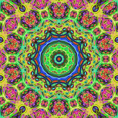 3d effect - abstract polygonal colorful fractal pattern 