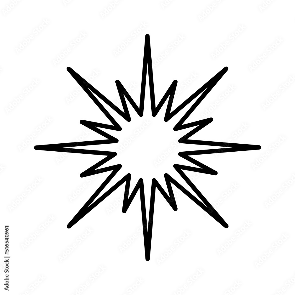 Sticker hand drawn star sign. vector illustration