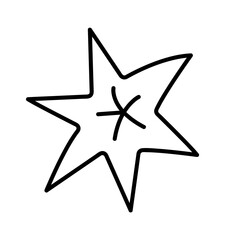 Obraz premium Hand Drawn Star Sign. Vector illustration