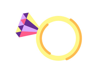 A ring with a diamond icon. Vector illustration