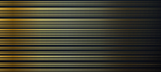 Premium background design with diagonal dynamic gold line pattern on black backdrop. Vector horizontal template for business banner, formal invitation, luxury voucher, prestigious gift certificate