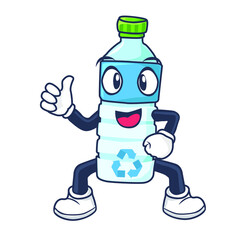 Recycle Plastic Bottle Mascot Vector Illustration 