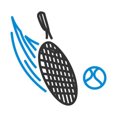 Tennis Racket Hitting A Ball Icon