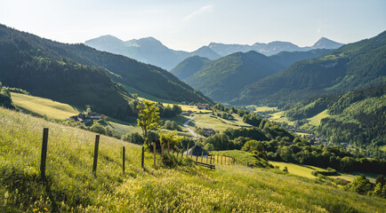 Beautiful morning mood in the idyllic Bavarian Alps, Ramsau, Berchtesgaden, Germany, Europe