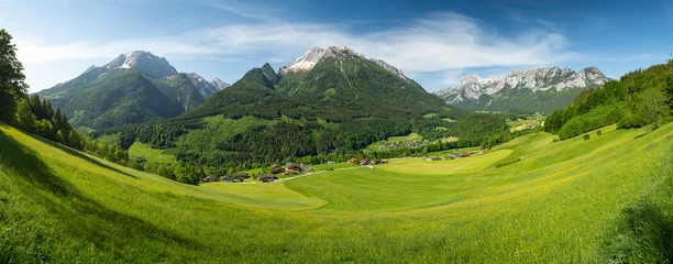 Foto op Plexiglas Rural landscape in the Bavarian mountains, Ramsau, Berchtesgaden, Germany, Europe © auergraphics