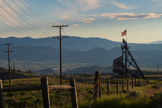 Headframes of Butte, Montana, remnants of mines of the early 1900's