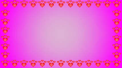 illustration of a red love shape on a pink or magenta background. for wallpaper or background.
