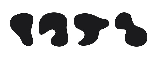 Black liquid blob shapes