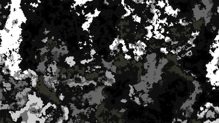 Abstract background. Pattern of halftone chaotic spots, particles. Plexus of fragments. Computer screensaver. Terrazzo technique. Corrosion. Banner for art, technology, presentation, business.