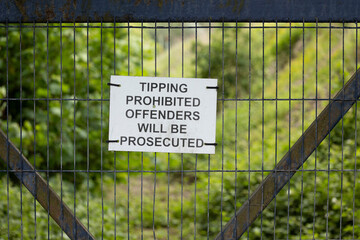 Warning tipping prohibited Sign on white