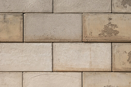 Close-up View of a Concrete Block Wall