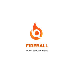 Fire ball modern logo template