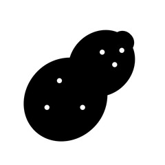 Peanut icon, full black. Vector illustration, suitable for content design, website, poster, banner, menu, or video editing needs