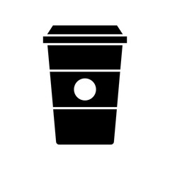 Coffee Cup icon, full black. Vector illustration, suitable for content design, website, poster, banner, menu, or video editing needs