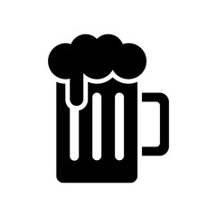Beer icon, full black. Vector illustration, suitable for content design, website, poster, banner, menu, or video editing needs