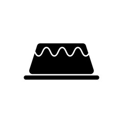 Pudding icon, full black. Vector illustration, suitable for content design, website, poster, banner, menu, or video editing needs