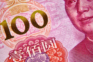 chiński banknot, 100  juanów chińskich , Renminbi , Chinese banknote, 100 Chinese yuan, Renminbi