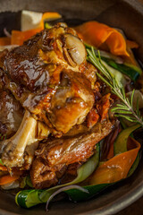 Fried piece of meat on the bone