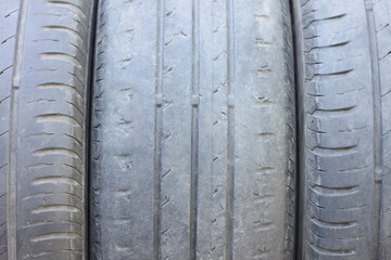 Fototapeta premium Old summer tire close-up