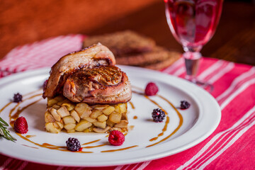 Fried meat with potatoes