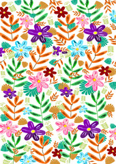 Fototapeta na wymiar Seamless pattern with flowers.