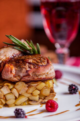 Fried meat with potatoes