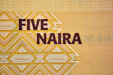 5 naira nigeryjskich w przybliżeniu ,5 Nigerian nairs approximately - obrazy, fototapety, plakaty