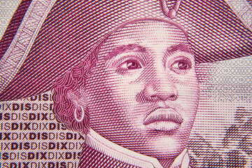 10 gourde haitańskie, banknot w przybliżeniu ,10 Haitian Gourde, approximate banknote - obrazy, fototapety, plakaty