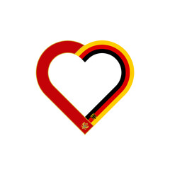 friendship concept. heart ribbon icon of montenegrin and german flags. vector illustration isolated on white background