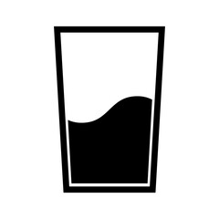 Glass icon, full black. Vector illustration, suitable for content design, website, poster, banner, menu, or video editing needs